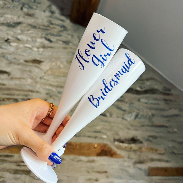 personalised flutes for hen party - customizable flutes for wedding celebrations