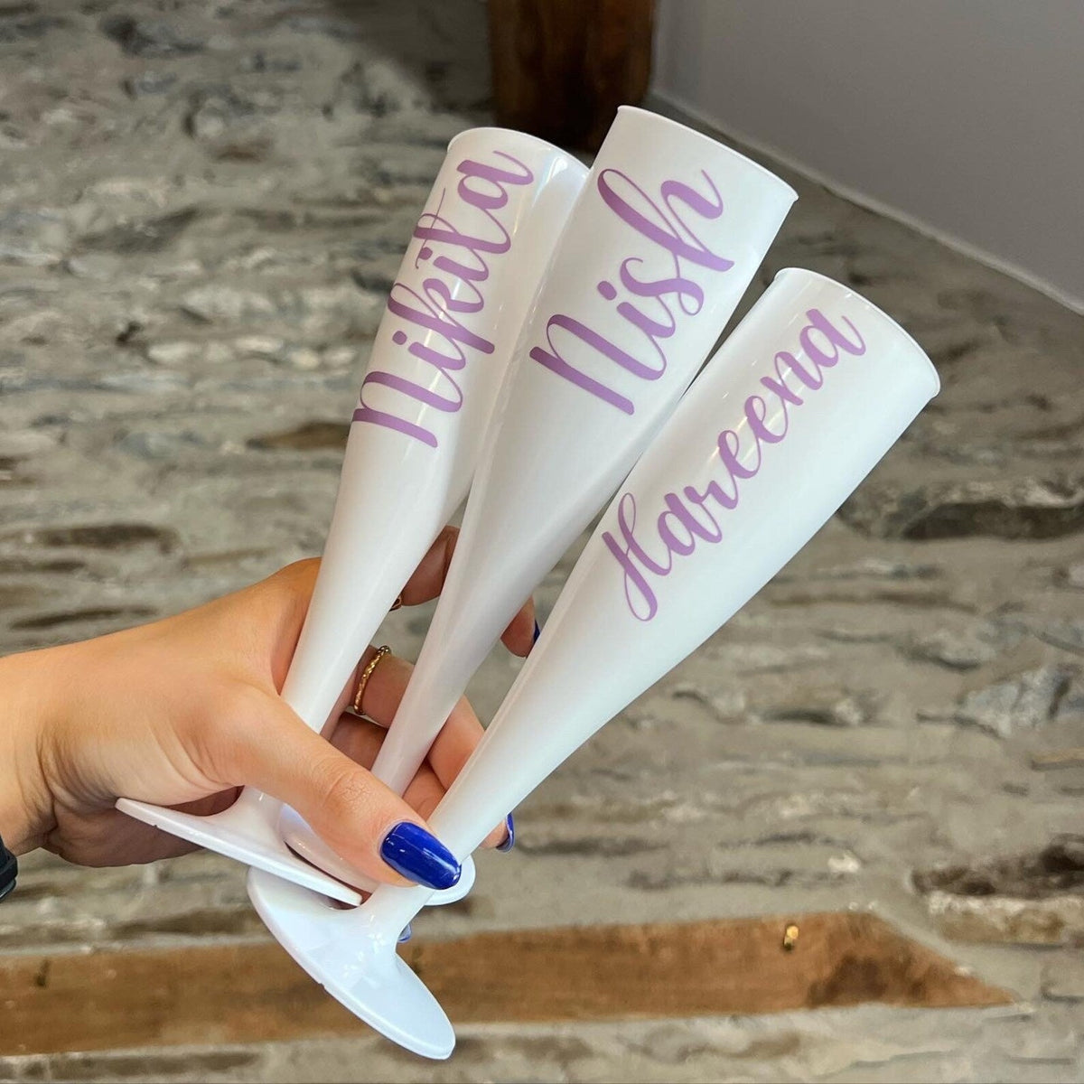 personalised flutes for hen party - customizable flutes for wedding celebrations