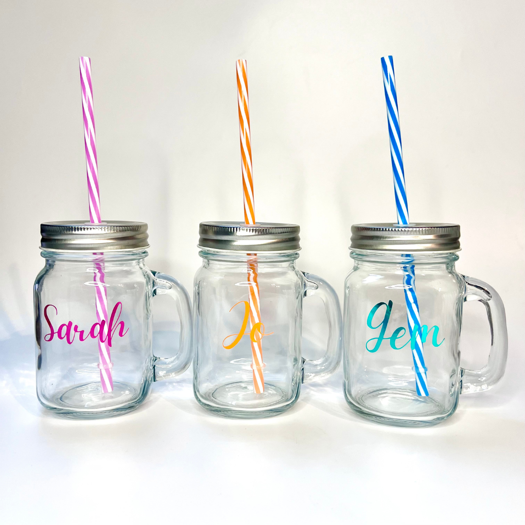 Plastic mason jar top cups