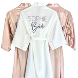 personalised bridal party robes - personalised satin robes for wedding party